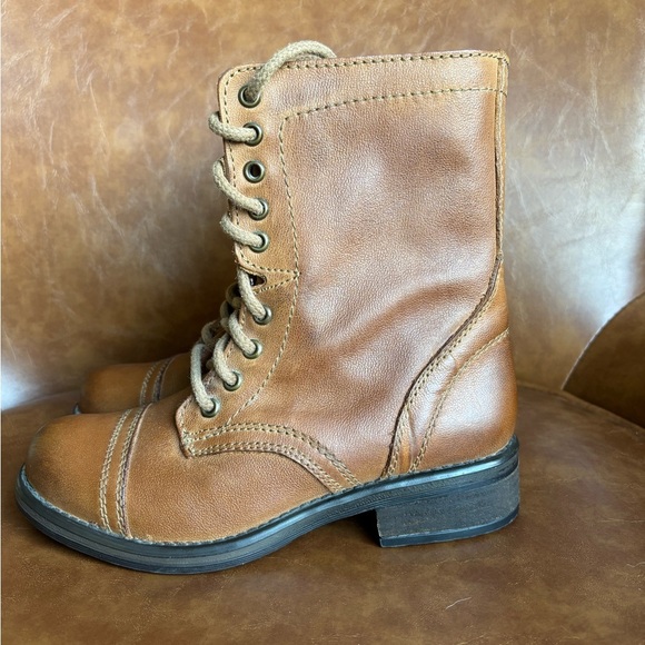 Steve Madden Troopa Cognac Brown Lace-Up Combat Riding Boots Women’s size 7.5 - Picture 5 of 9